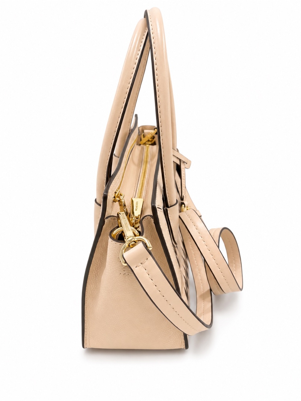 Michael Kors Mercer Studio Woven Leather Crossbody Satchel | Dusty Rose Pink - Picture 10 of 16